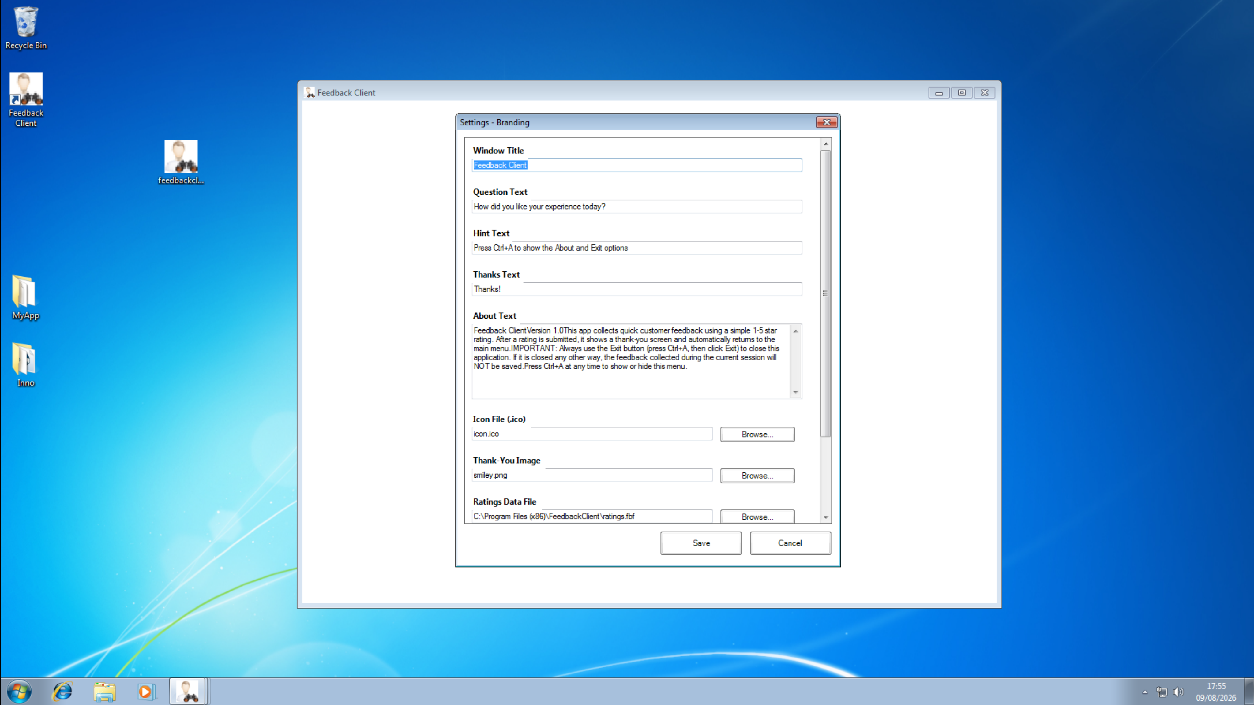 Customizable Settings